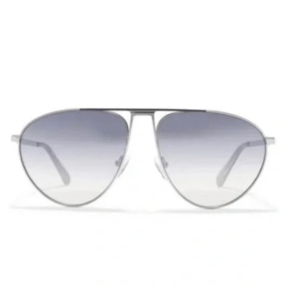 Diane Von Furstenberg DVF 852S 717 Silver Aviator Sunglasses main image 2